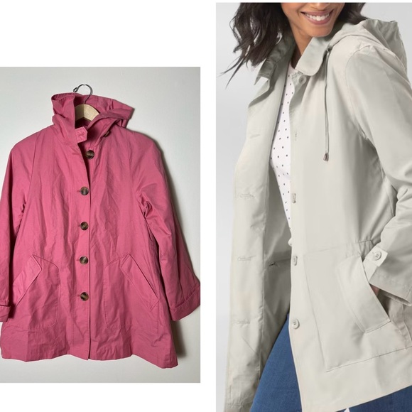 Appleseeds Women Jacket Windbreaker Rain Coat Lined Pink Hoodcore Outdoor Cotton - Picture 13 of 14